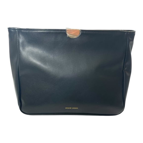 Bergdorf Goodman Handbags - Bergdorf Goodman Black Vegan Leather Clutch Bag NWOT